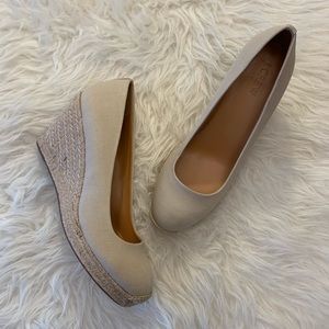 NWOT J. Crew Factory Espadrille Wedges - Flax